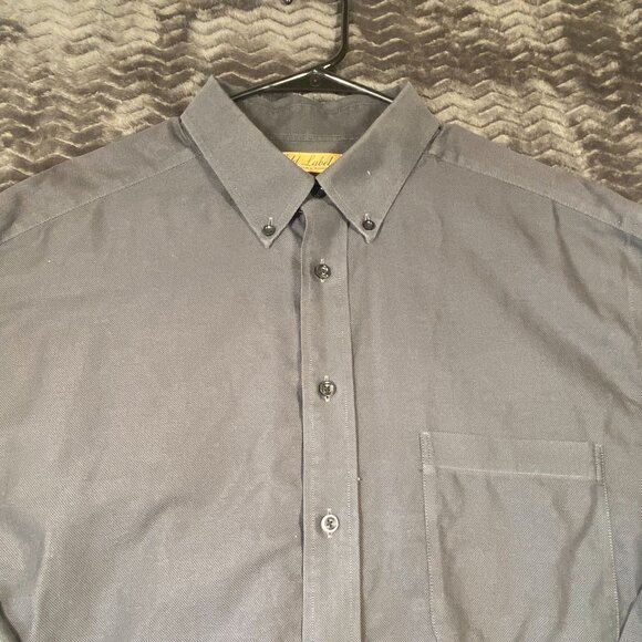 Roundtree & Yorke Gold Label Non-Iron Gray Dress Shirt Button-Up Mens size 2XT - Picture 3 of 8